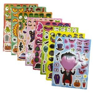 Make-a-face Sticker Stickers Sheets Make Your Halloween Monster 24 Sheets